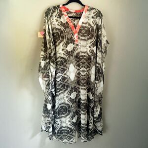 Imanimo Oversized Flowy Printed Kaftan / Cover-up Dress